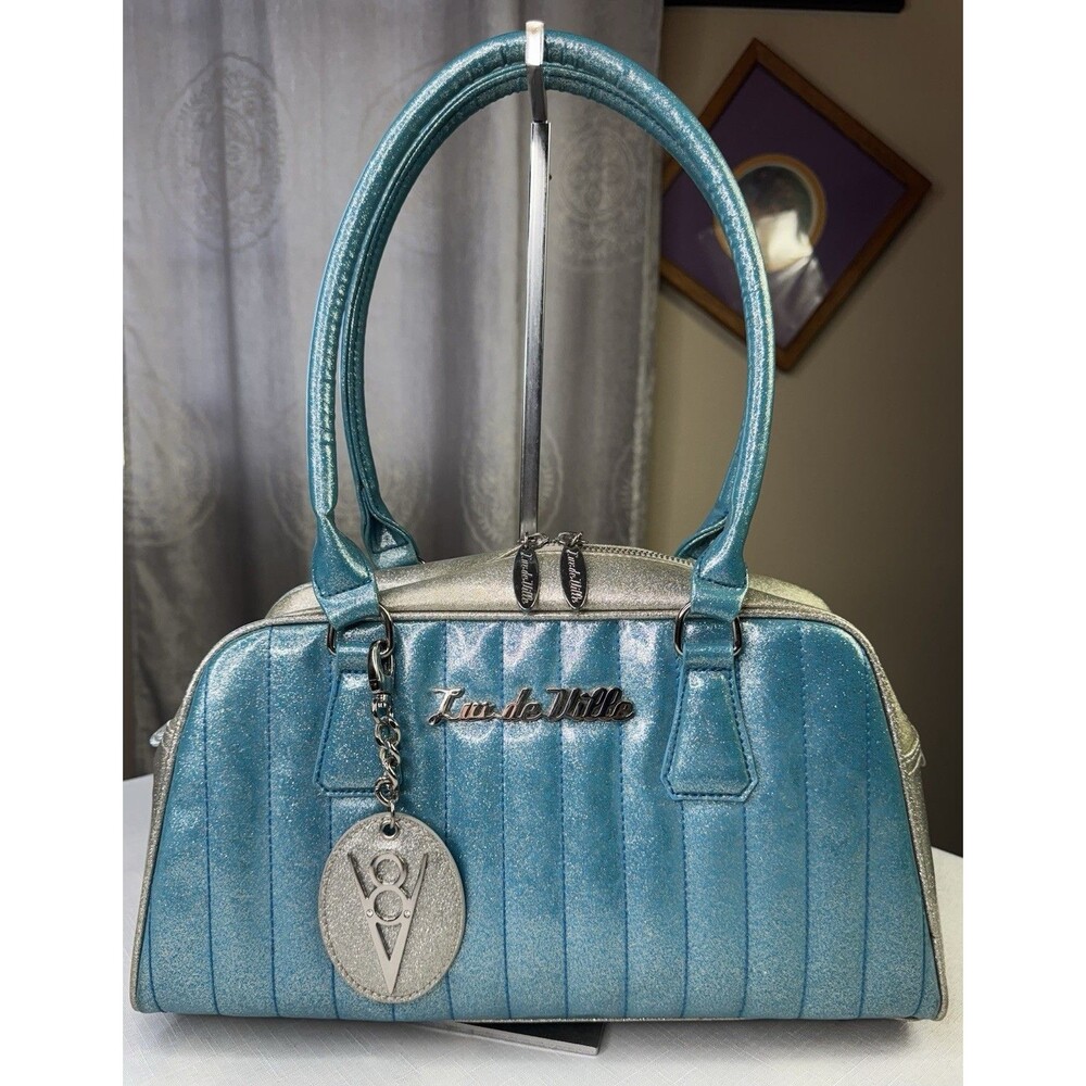 Lux de Ville Blue and Silver Satchel